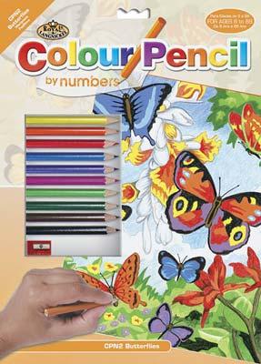 Royal-Brush Pencil By Number Butterflies 9x12 Pencil By Number Kit #cpn2