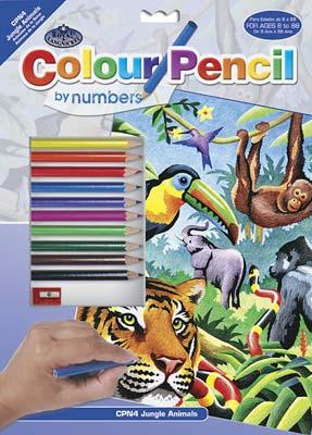 Royal-Brush Jungle Animals (9x12) Pencil By Number Kit #cpn4
