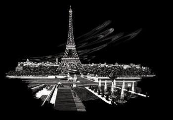Royal-Brush Silver Foil Engraving Art Eiffel Tower Scratch Art Metal Art Kit #fam3