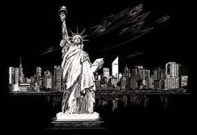 Slvr Foil Engraving Statue/Liberty