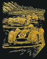 Gold Foil Engraving Art Nostalgic Race