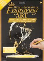 Gold Foil Engraving Art 3 Headed Dragon