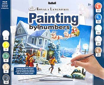 Royal-Brush Adult PBN Santas Here Paint By Number Kit #pal36