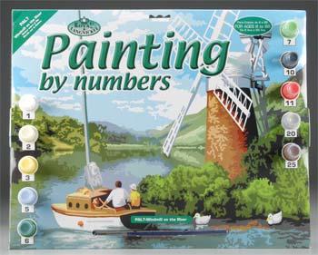 Royal-Brush PBN Windmill/River 15x11-1/4 Paint By Number Kit #pal7