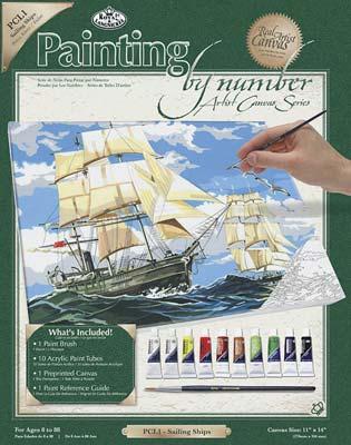 Royal-Brush PBN Canvas Sailing Ships 11x14 Paint By Number Kit #pcl1