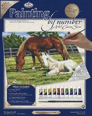 Royal-Brush PBN Canvas Horses 11X14 Paint By Number Kit #pcl2