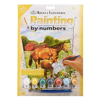 Royal-Brush PBN JR Small Horses In Field Paint By Number Kit #pjs81