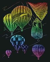Rainbow Engraving Art Hot Air Balloons