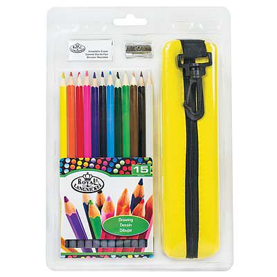 Royal-Brush Drawing Pencils w/Case Clam Drawing Kit #rtn-140