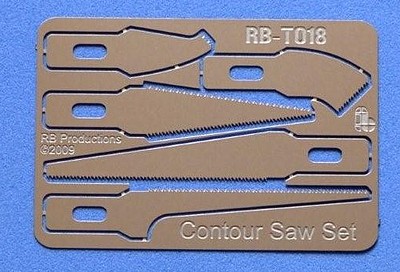 RB Contour Saw Set- 2 Curved, 2 Tapered, 1 Two-Sided (use w/hobby knife #1 handle)