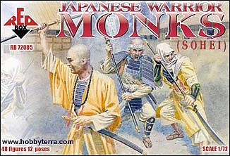Red-Box Japanese Warrior Monks (Sohei) (48) Plastic Model Military Figure 1/72 Scale #72005