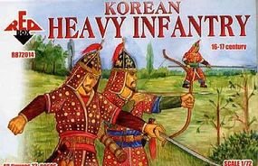 Red-Box Korean Heavy Infantry XVI-XVII Century AD (48) Plastic Model Military Figure 1/72 #72014