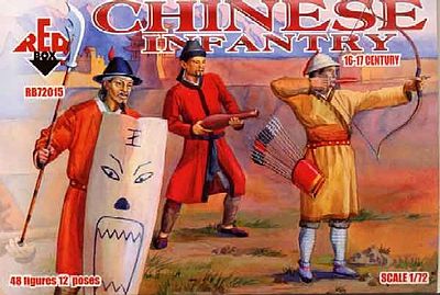 Red-Box Chinese Infantry XVI-XVII Century AD (48) Plastic Model Military Figure 1/72 Scale #72015