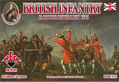 Red-Box Jacobite Rebellion 1745- British Infantry (43) Plastic Model Military Figure 1/72 #72049