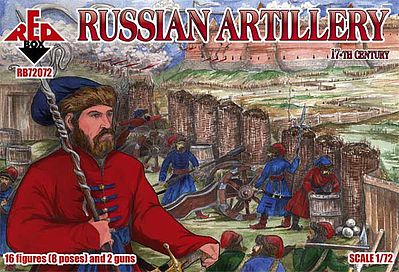 Red-Box Russian Artillery XVII Century Plastic Model Military Figures 1/72 Scale #72072