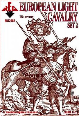 Red-Box European Light Cavalry XVI-XVII Century Set #2 Plastic Model Military Figures 1/72 #72085