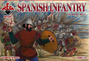 Red-Box Spanish Infantry XVI Century Set #2 Plastic Model Military Figures 1/72 Scale #72097