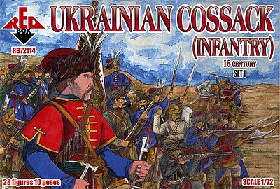 Red-Box Ukrainian Cossack Infantry Set #1 Plastic Model Military Figures 1/72 Scale #72114