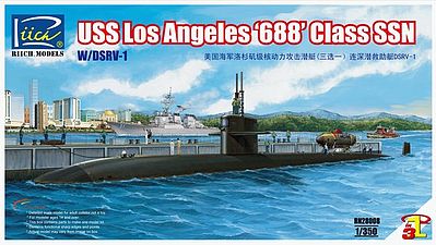 Rich USS Los Angeles 688 Class SSN Plastic Model Military Ship Kit 1/350 Scale #28008