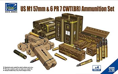 Rich US M1 57mm & 6 PR 7 CWT(BR) Plastic Model Weapon Kit 1/35 Scale #30009