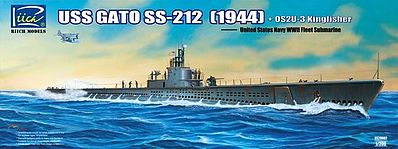 Riich WWII USS Gato SS212 Fleet Submarine 1944 Plastic Model Ship Kit 1/200 Scale #20002