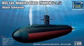 Riich USS Los Angeles Class Flight II VLS Attack Sub Plastic Model Military Ship Kit 1/350 #28006