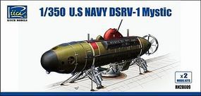 Riich USN DSRV-1 Mystic Deep Submergence Rescue Plastic Model Military Ship Kit 1/350 #28009