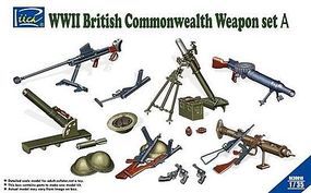 Riich WWII British Commonwealth Weapon Set A Plastic Model Weapon Set 1/35 Scale #30010