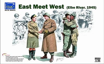 Riich East Meet West Elbe River 1945 Figure Set 4 Plastic Model Military Figure 1/35 Scale #35014