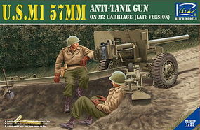 Riich US M1 57mm Anti-Tank Gun on M2 Carriage Plastic Model Military Vehicle Kit 1/35 #35020