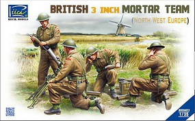 Riich British 3-Inch Mortar Team North West Europe Plastic Model Military Figure Kit 1/35 #35022