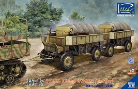 Riich HF7 Steel Field Wagon Trailers (2) Plastic Model Military Vehicle Kit 1/35 Scale #35041