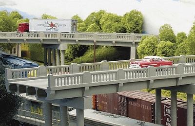 Rix Early 50 Highway Overpass w/ Pier Model Railroad Bridge Kit HO Scale #102