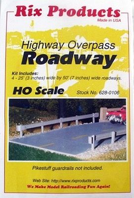 Rix 50 Highway Overpass Roadway (4) Model Railroad Bridge HO Scale #106