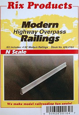 Rix Modern 50 Highway Overpass Railings (4) Model Railroad Bridge N Scale #164
