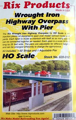 Rix Wrought Iron 50 Highway Overpass w/ Pier Model Railroad Bridge Kit HO Sca #6280122628-0122