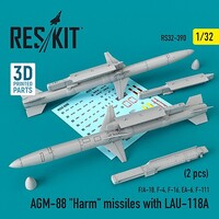 Reskit 1/32 Reskit AGM-88 Harm missiles with LAU-118A (2 pcs)