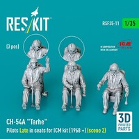 Reskit 1/35 Reskit CH-54A Tarhe Pilots Late in seats for ICM kit (1968 +) (scene 2) (3 pcs) (3D Printed)