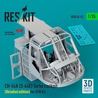 Reskit 1/35 Reskit CH-54A (S-64E) Tarhe cockpit (Detailed edition) for ICM kit 3D printed model kit