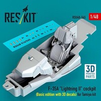 Reskit 1/48 Reskit F-35A Lightning II cockpit (Basic edition with 3D decals) for Tamiya