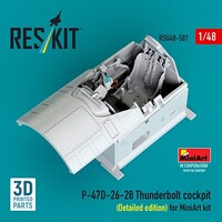 Reskit 1/48 Reskit P-47D-26-28 Thunderbolt cockpit (Detailed edition) for MiniArt kit 3D printed model kit