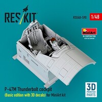 Reskit 1/48 Reskit P-47M Thunderbolt cockpit (Basic edition with 3D decals) for MiniArt kit 3D printed model kit