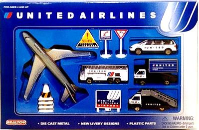 Realtoy United Airlines Die Cast Playset (12pc Set)
