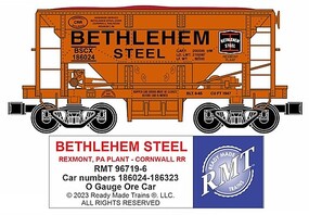 Ready-Made O Ore Car Bethlehem Steel / Cornwall RR Rexmont Plant