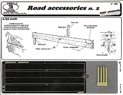 Royal-Model Road Accessories #2 Guard Rails Plastic Model Military Diorama Accessory 1/35 Scale #81