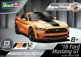Revell-Monogram 2018 Mustang GT Plastic Model Car Snap Kit 1/25 Scale #1241