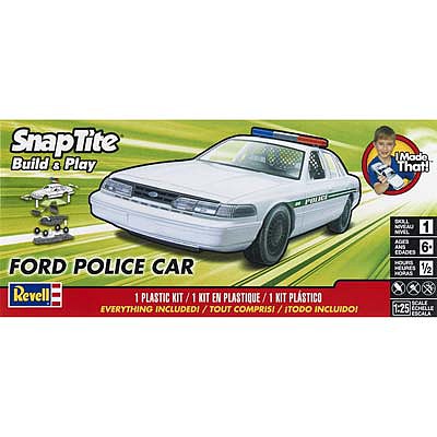 Revell-Monogram Ford Police Car Snap Tite Plastic Model Car Kit 1/25 Scale #851696
