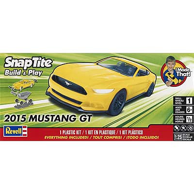 Revell-Monogram 2015 Mustang GT Yellow Snap Tite Plastic Model Car Kit 1/25 Scale #851697