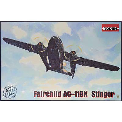 Roden Fairchild AC119K Stinger Ground Support Plastic Model Airplane Kit 1/144 #322