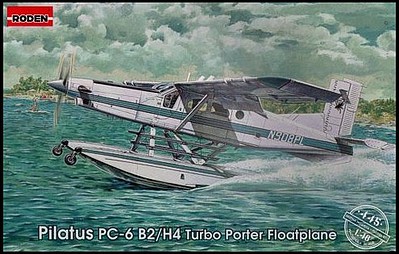 Roden Pilatus PC6B2/H2 Turbo-Porter Light Transport Floatplane Plastic Model Kit 1/48 #445